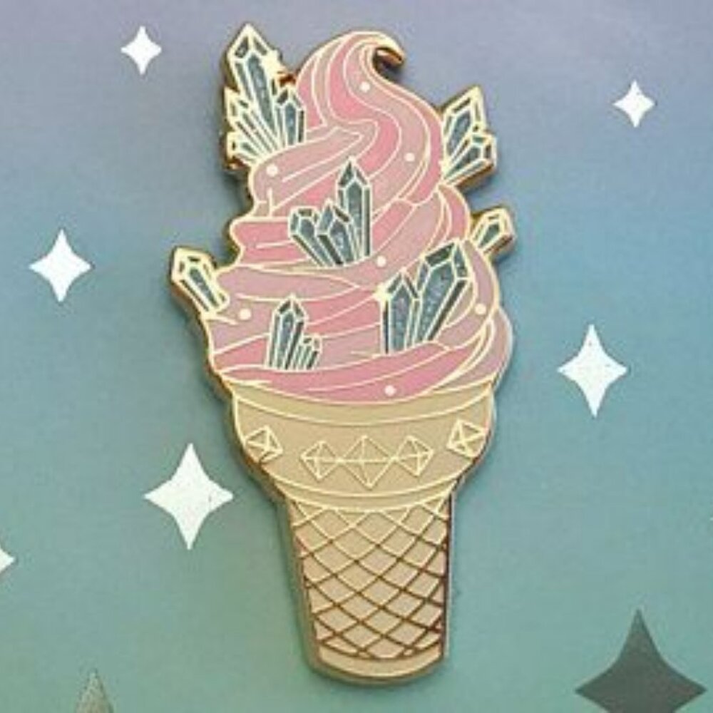 Cosmic Crystal Ice Cream Enamel Pin